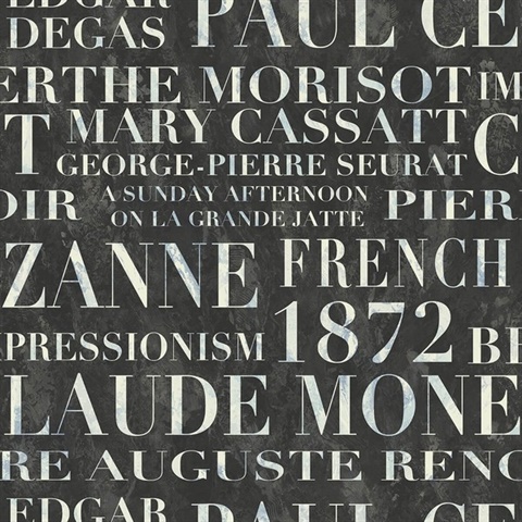 Black &amp; Grey Commercial French Signs Wallpaper
