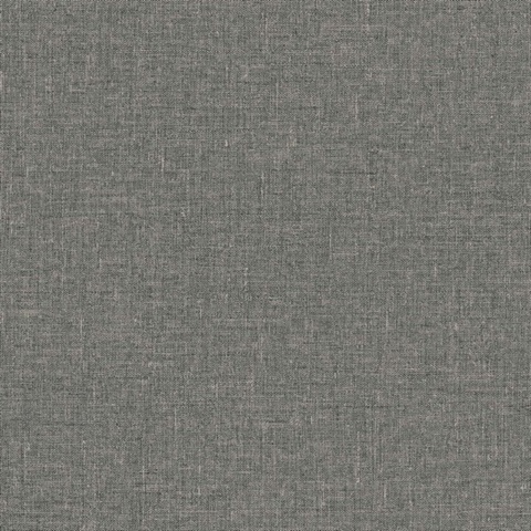 Black & Grey Faux Woven Linen Textured Wallpaper