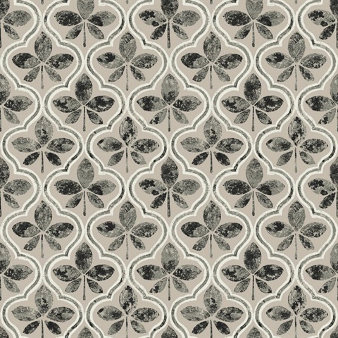 Black & Grey Sevilla Floral Damask Wallpaper