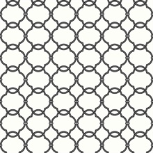 Black, Grey & White Commercial Linked Trellis Wallpaper