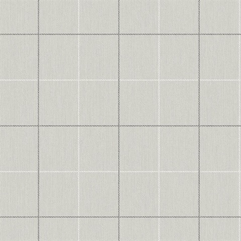 Black, Grey & White Skinny Lined Ginham Wallpaper
