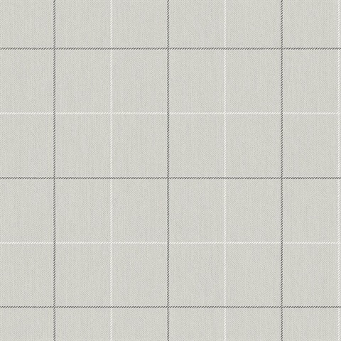 Black, Grey & White Skinny Lined Ginham Wallpaper