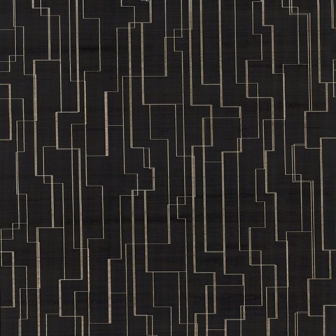 Inlay Line Black Wallpaper