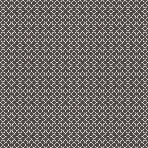 Black Medallion Quatrefoil Clover Wallpaper