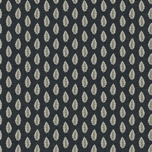 Black Modern Leaf Stripe On Linen Wallpaper