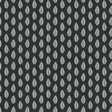 Black Modern Leaf Stripe On Linen Wallpaper