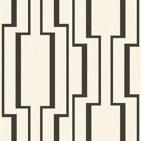 Black &amp; Off White Abstract Geometric Lines Wallpaper