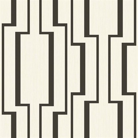 Black &amp; Off White Abstract Geometric Lines Wallpaper