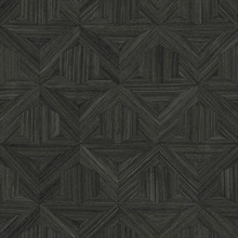 Black Parquet Geometric Vintage Wood Wallpaper