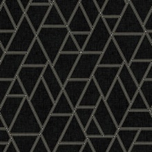 Black Pathways Geometric Triangle on Linen Wallpaper