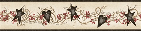 Black Paxton Black Tin Hearts & Stars Border