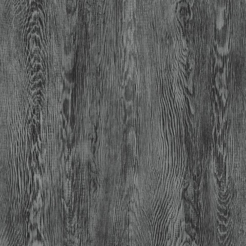 Black Quarter Sawn Faux Wood Wallpaper