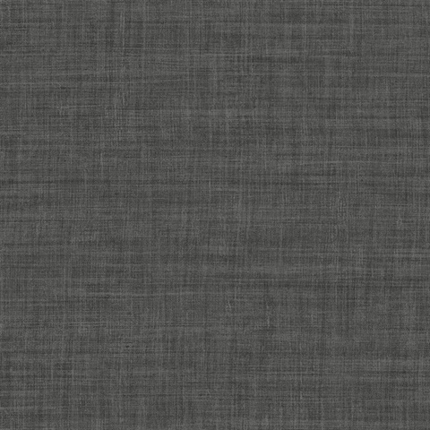 Black Randi Tight Weave Faux Grasscloth Wallpaper