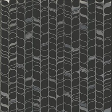 Black & Silver Perfect Petals Metallic Foil Texture Stripe Wallpaper
