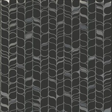 Black &amp; Silver Perfect Petals Metallic Foil Texture Stripe Wallpaper