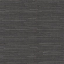 Black & Silver Ribbon Bamboo Horizontal Stripe Textured Wallpaper