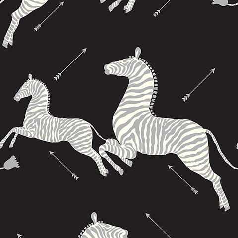 Black &amp; Silver Zebra Wallpaper