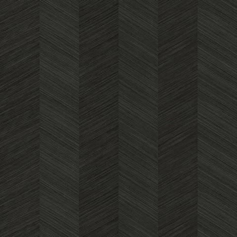 Black Sisal Vertical Chevron Stripe Wallpaper