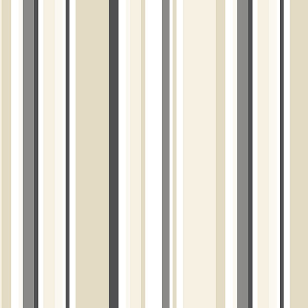 ST36910 l Black, Tan and Taupe Step Stripe Prepasted Wallpaper