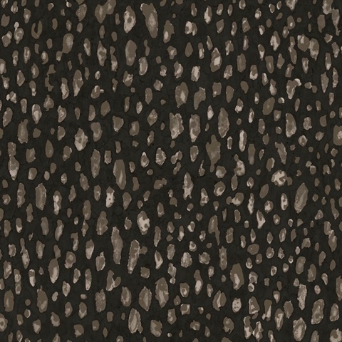 Black & Taupe Faux Leopard Skin Wallpaper