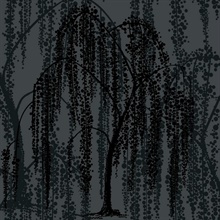 Black Taupe Weeping Willow Wallpaper