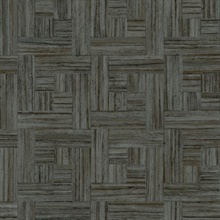 Black Tesselle Faux Concrete Textured Parquet Wallpaper