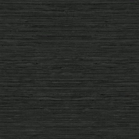 Black Textured Grasscloth Wallpaper