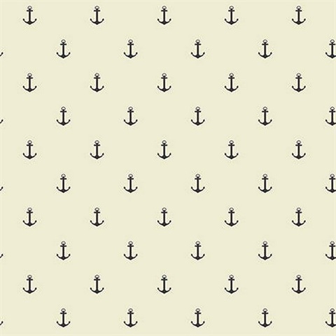 Black & White Anchors Away Wallpaper