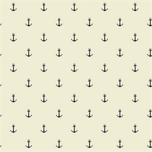 Black & White Anchors Away Wallpaper