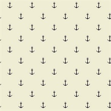 Black & White Anchors Away Wallpaper