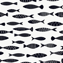 Black & White Bay Fish Wallpaper