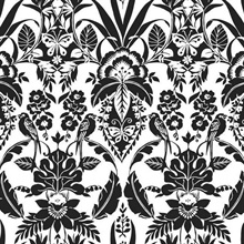 Black &amp; White Botanical Damask