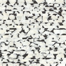 Black &amp; White Capiz Shell Tile Wallpaper