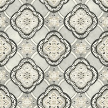 Black & White Garden Trellis Medallion Wallpaper