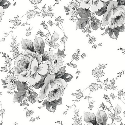 black rose pattern wallpaper