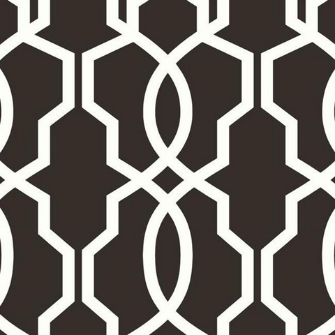 Black & White Hourglass Trellis Geometric Wallpaper