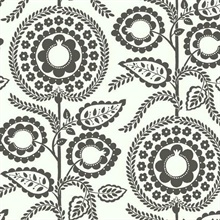 Black &amp; White Jungle Leaves Prepasted Wallpaper