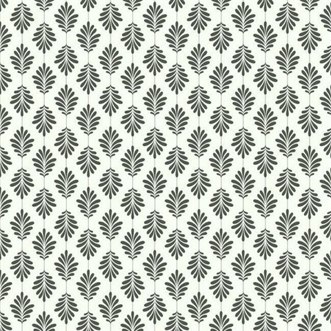 Black & White Leaflet Modern Floral Leaf Prepasted Wallpaper
