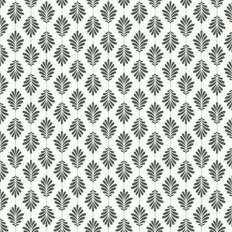 Black & White Leaflet Modern Floral Leaf Prepasted Wallpaper