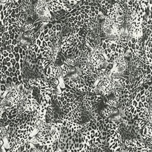 Black & White Leopard Face Toile Wallpaper