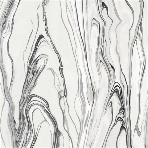 Cl2572 Black White Liquid Marble Wallpaper - Black And White Marble Wallpaper Hd
