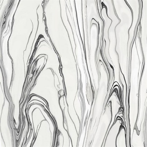 Black & White Liquid Marble Wallpaper