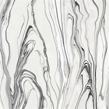 Black &amp; White Liquid Marble Wallpaper