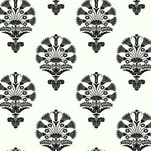 Black &amp; White Luxor Medallion Traditional Wallpaper