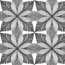 Black &amp; White Roulettes Art Deco Wallpaper