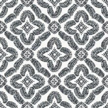 Black & White Talia Botanical Medallion Wallpaper
