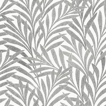 Black & White Tea Leaves Wallpaper