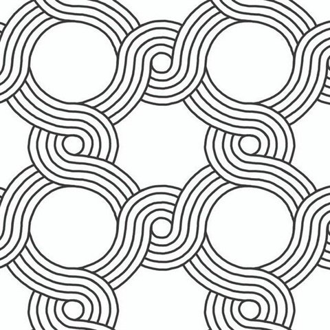 Black & White The Twist Geometric Wallpaper