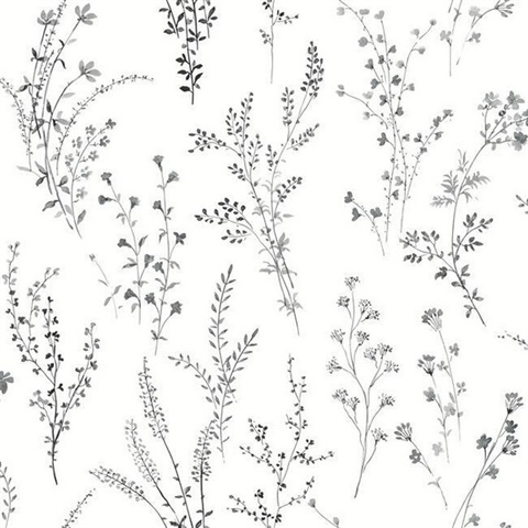 black white wallpaper floral