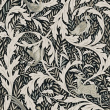 Black & White Woodland Deer Tapestry Wallpaper